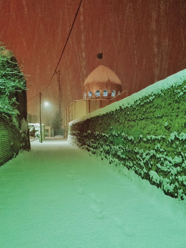 تصاویر جدید از بارش برف در نگین کویر ایران