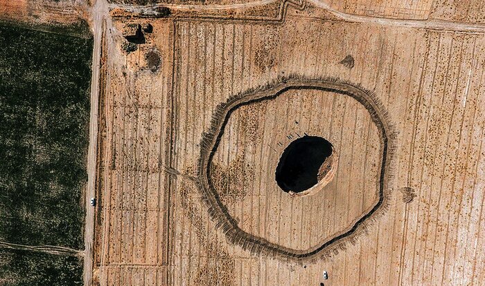 تصویری از فروچاله هولناک در کبودرآهنگ همدان