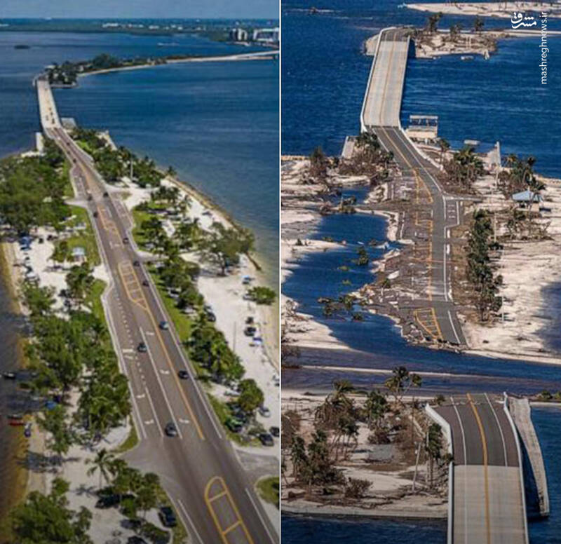 فلوریدا قبل و بعد از طوفان