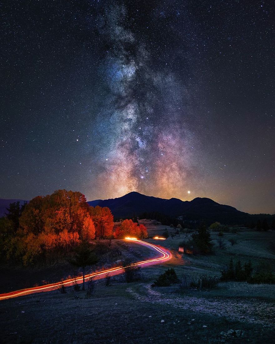 تصاویر آرامش‌بخش از آسمان شب و کهکشان راه شیری