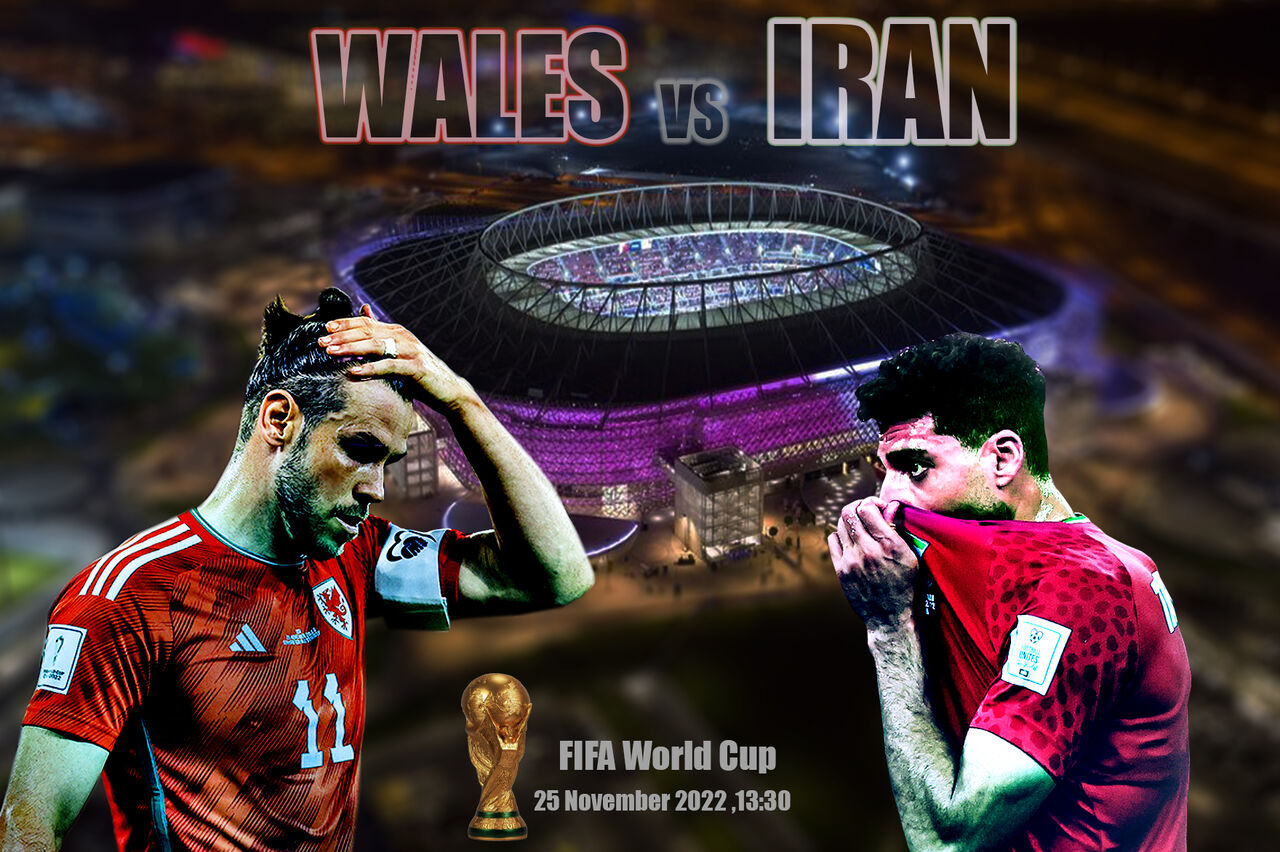 پوستر بازی ایران ولز در جام جهانی 2022