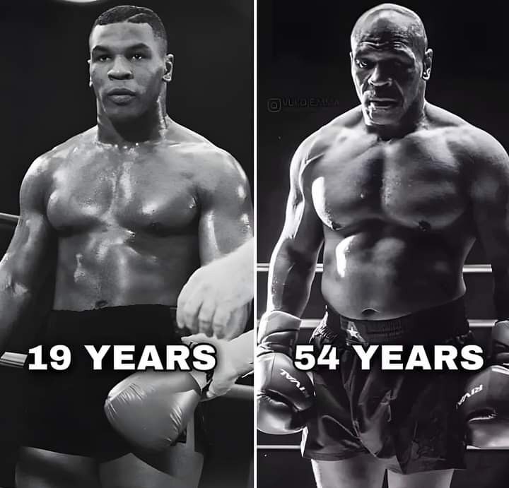 مقایسه فیزیک بدنی اسطوره بوکس در ۱۹ و ۵۴ سالگی